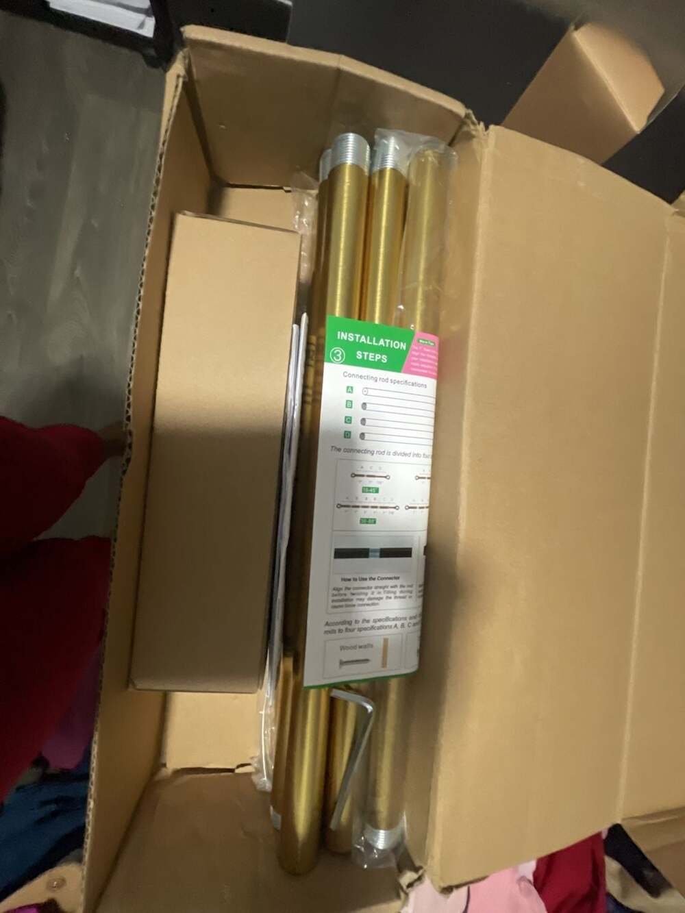 Adjustable Decorative Window Curtain Rod with Classic Finials, Gold Finish